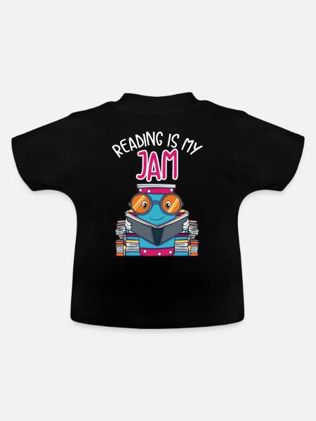 Bücher lesen Geschenk - Baby Bio-T-Shirt mit Rundhals - Schwarz