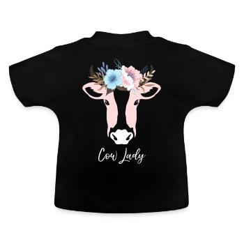 cattle Dame - Baby Organic T-Shirt with Round Neck - black - Back