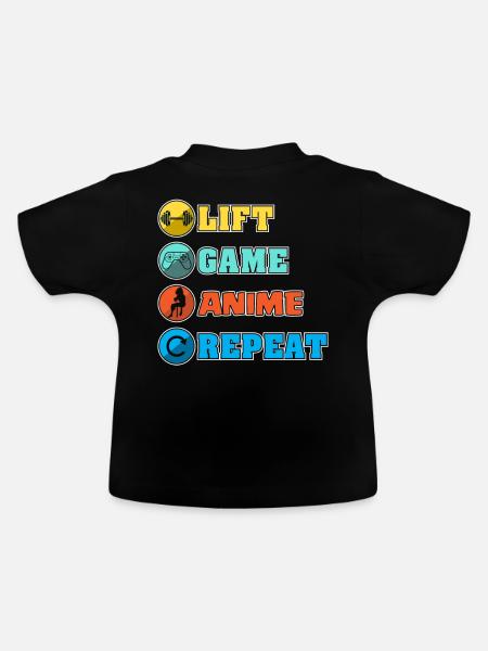 Anime - Baby Bio-T-Shirt mit Rundhals - Schwarz