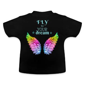 VOLER vers votre rêve. Idée cadeau petite amie copain # - T-shirt bio col rond Bébé - noir - Dos