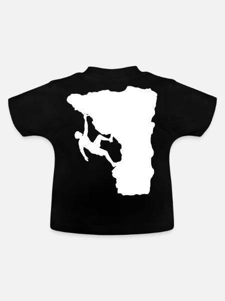 Kletterer am Felsvorsprung - Baby Bio-T-Shirt mit Rundhals - Schwarz