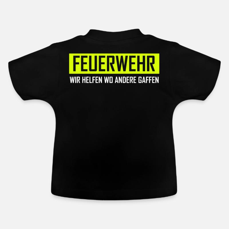 Les pompiers aident d'autres gaffes - T-shirt bio col rond Bébé - noir