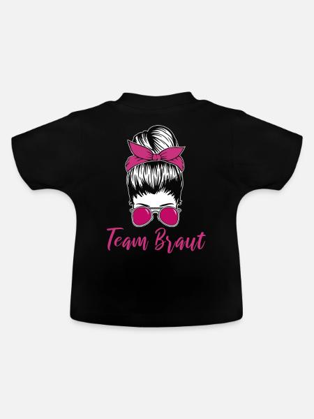 Team Braut - Baby Bio-T-Shirt mit Rundhals - Schwarz