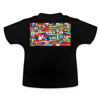 Drapeaux du monde collage coloré - T-shirt bio col rond Bébé - noir - Dos