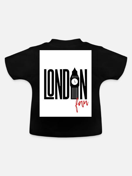 London Fan - Baby Bio-T-Shirt mit Rundhals - Schwarz