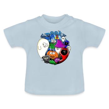 gruselig - Baby Bio-T-Shirt mit Rundhals - Hellblau - Vorne