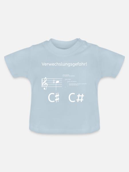 Verwechslungsgefahr Musik Informatik - Musiker - Baby Bio-T-Shirt mit Rundhals - Hellblau
