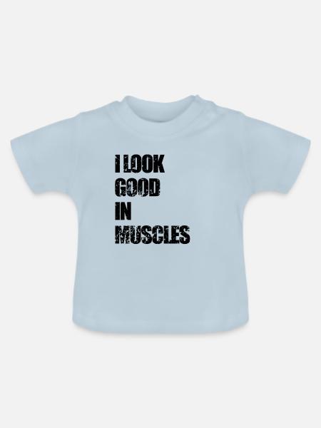 Gewichte. Heben. Muskeln. gewichte - Baby Bio-T-Shirt mit Rundhals - Hellblau