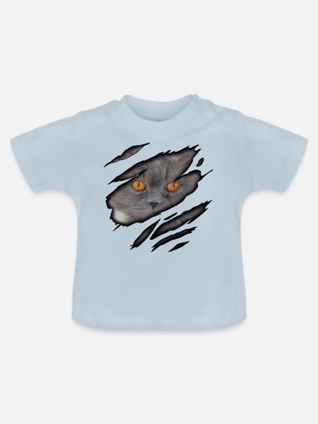 Britisch Langhaar in mir - Baby Bio-T-Shirt mit Rundhals - Hellblau