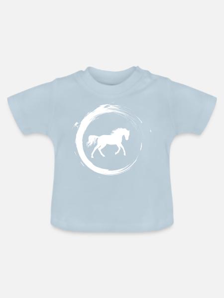 Pferd - Baby Bio-T-Shirt mit Rundhals - Hellblau