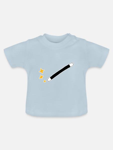 Zauberstab - Baby Bio-T-Shirt mit Rundhals - Hellblau