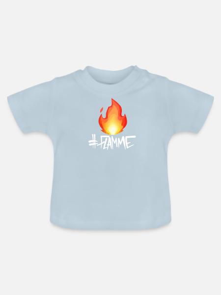 Flamme - Baby Bio-T-Shirt mit Rundhals - Hellblau