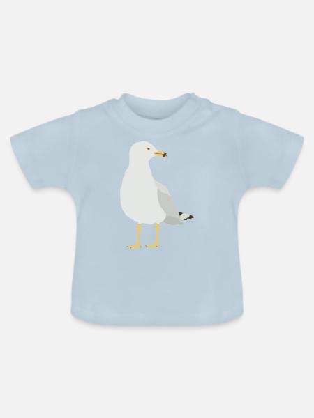 Möwe - Baby Bio-T-Shirt mit Rundhals - Hellblau