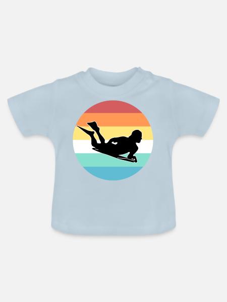Bodyboarding - Baby Bio-T-Shirt mit Rundhals - Hellblau