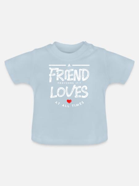 Freundschaft Bibelvers - Baby Bio-T-Shirt mit Rundhals - Hellblau