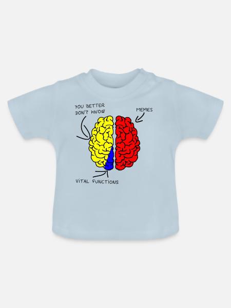 Brain - Gehirn - Memes - Baby Bio-T-Shirt mit Rundhals - Hellblau
