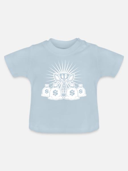 gewinner pokal sieger geld - Baby Bio-T-Shirt mit Rundhals - Hellblau