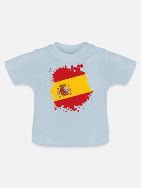 spanien flagge fahne - Baby Bio-T-Shirt mit Rundhals - Hellblau