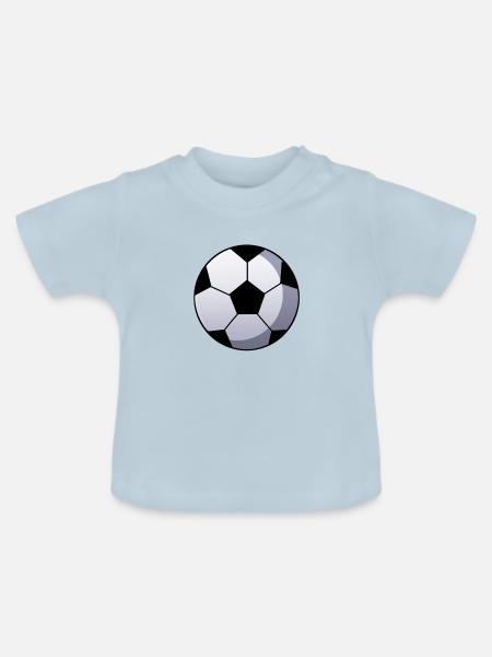 Fußball Ball - Baby Bio-T-Shirt mit Rundhals - Hellblau