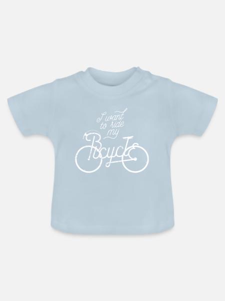 Fahrrad radfahren spruch - Baby Bio-T-Shirt mit Rundhals - Hellblau