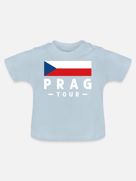 prag tour - Baby Bio-T-Shirt mit Rundhals - Hellblau