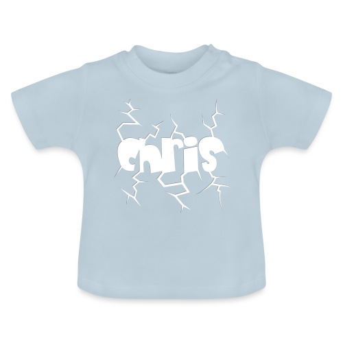 Chris – im Stile einer gerissenen Scheibe - Baby Bio-T-Shirt mit Rundhals