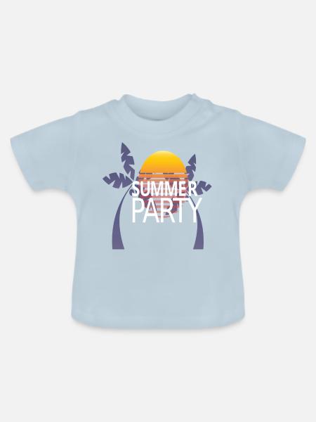 Summer Party - Baby Bio-T-Shirt mit Rundhals - Hellblau