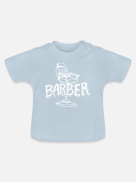 Barber Frisör - Baby Bio-T-Shirt mit Rundhals - Hellblau