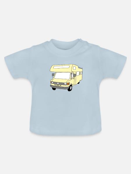 Wohnwagen - Baby Bio-T-Shirt mit Rundhals - Hellblau