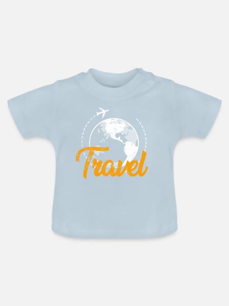 Reisender Globus Travel - Baby Bio-T-Shirt mit Rundhals - Hellblau