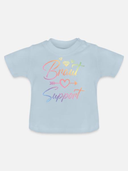 braut support herz diamant - Baby Bio-T-Shirt mit Rundhals - Hellblau