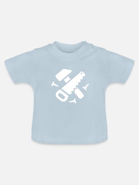 Work Hammer Saw Icon - Baby Bio-T-Shirt mit Rundhals - Hellblau