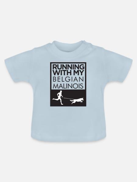 belgischer malinois Laufshirt - Baby Bio-T-Shirt mit Rundhals - Hellblau