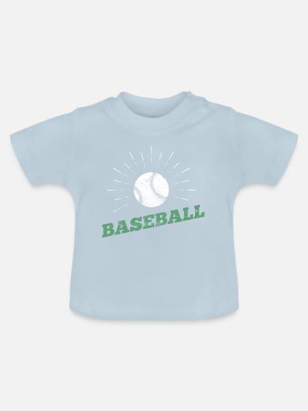Baseball Sport Logo - Baby Bio-T-Shirt mit Rundhals - Hellblau