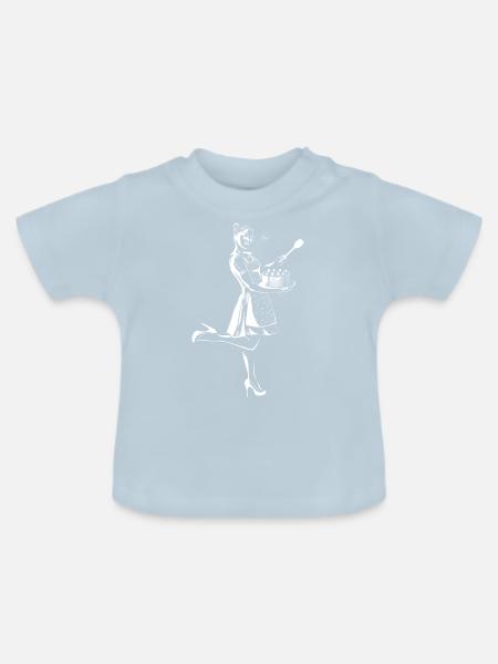 frau torte - Baby Bio-T-Shirt mit Rundhals - Hellblau