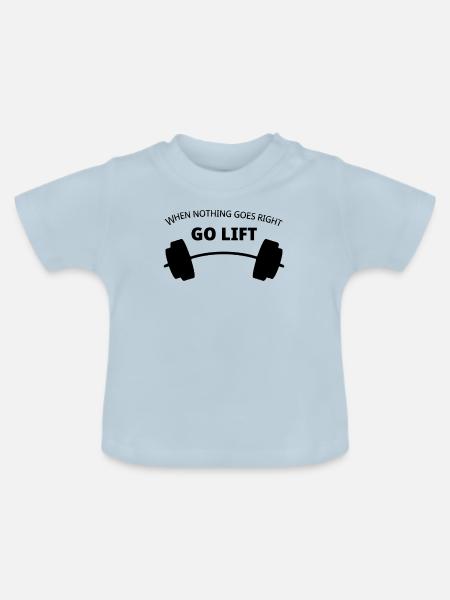 Geh trainieren - Baby Bio-T-Shirt mit Rundhals - Hellblau
