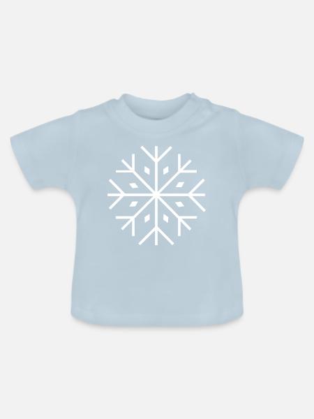 Schneeflocke - Baby Bio-T-Shirt mit Rundhals - Hellblau