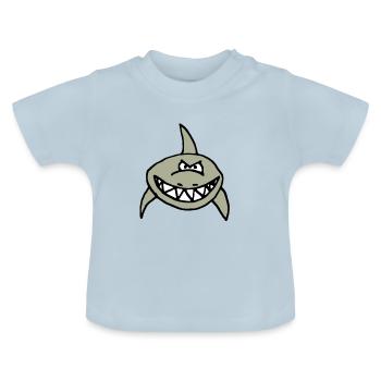 Bad Hai cartoon - Baby Organic T-Shirt with Round Neck - light blue - Front