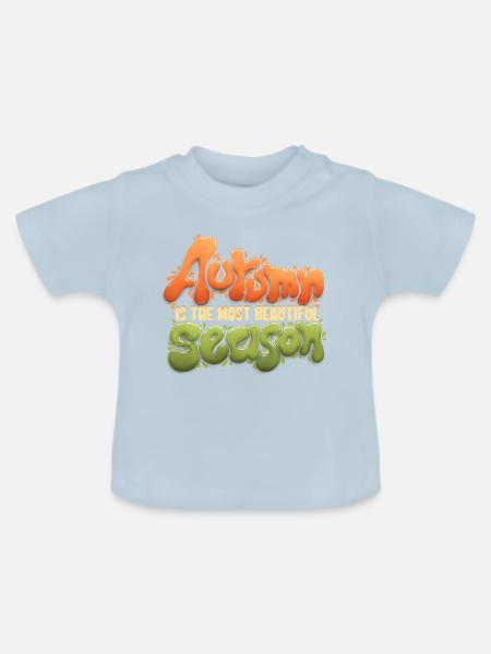 Autumn Season - Baby Bio-T-Shirt mit Rundhals - Hellblau