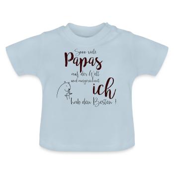 Geschenk Baby - Baby Body Vatertag Weihnachten - Baby Bio-T-Shirt mit Rundhals - Hellblau - Vorne
