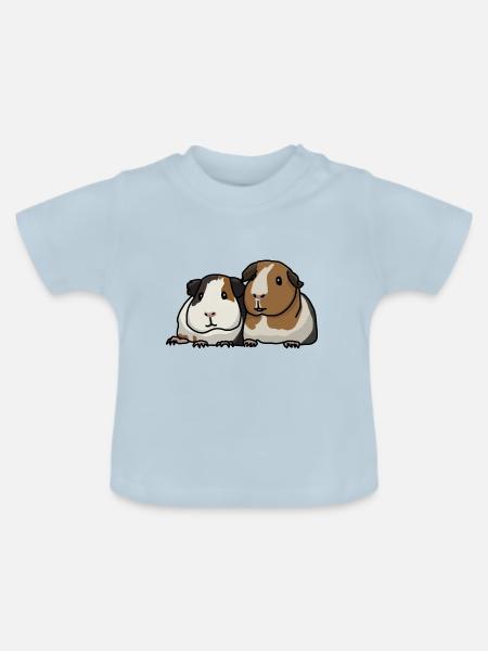 Meerschweinchen, süß - Baby Bio-T-Shirt mit Rundhals - Hellblau