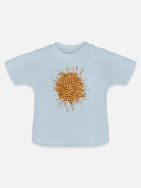farbklecks animal print - Baby Bio-T-Shirt mit Rundhals - Hellblau