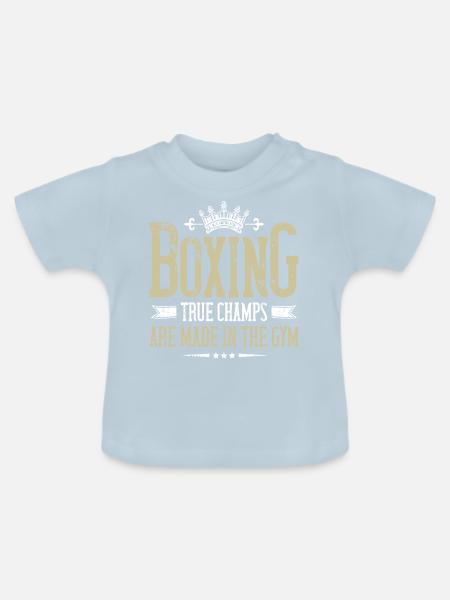boxen champ spruch - Baby Bio-T-Shirt mit Rundhals - Hellblau