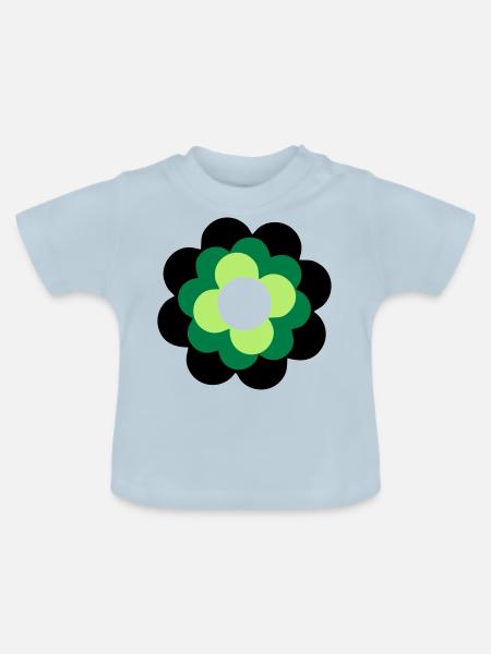 Flower one - Baby Bio-T-Shirt mit Rundhals - Hellblau