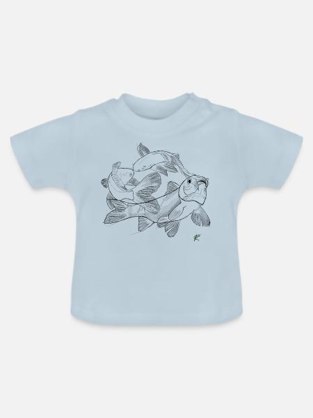 Koi Karpfen - Baby Bio-T-Shirt mit Rundhals - Hellblau