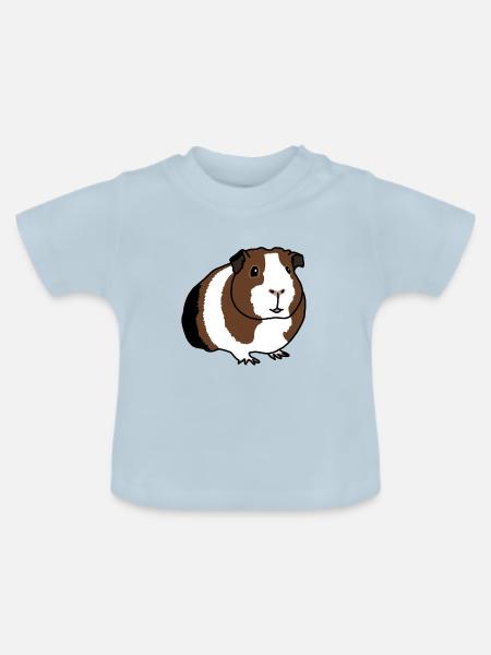 Meerschweinchen, Comic - Baby Bio-T-Shirt mit Rundhals - Hellblau