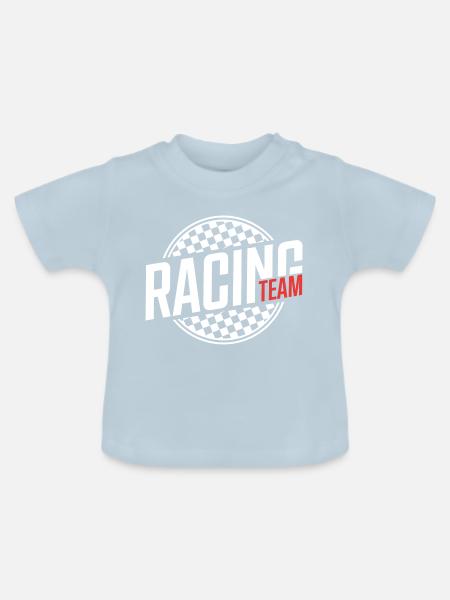 Racing Team Racer - Baby Bio-T-Shirt mit Rundhals - Hellblau