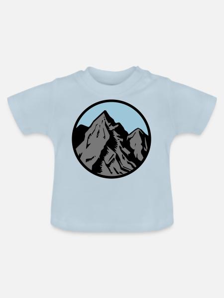 berge symbol - Baby Bio-T-Shirt mit Rundhals - Hellblau