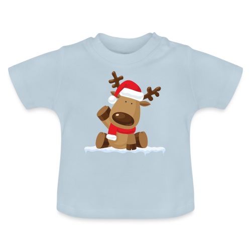 Reindeer on Ice - Baby Bio-T-Shirt mit Rundhals