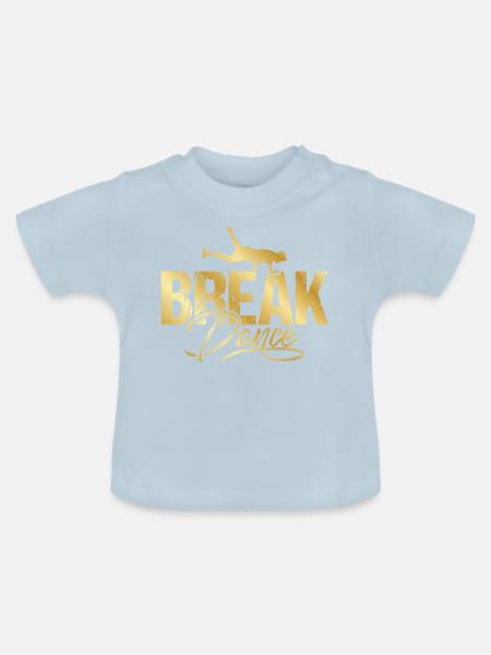 Breakdance Breakdancing Gold - Baby Bio-T-Shirt mit Rundhals - Hellblau